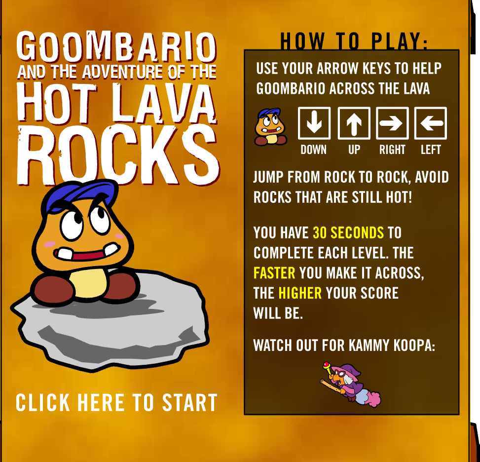 Goombario and the Adventure of the Hot Lava Rocks