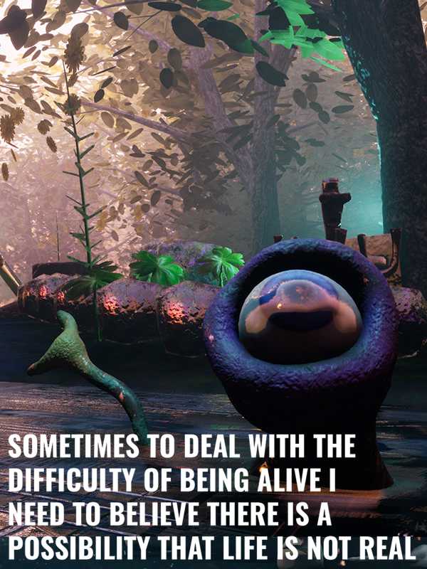 Sometimes to Deal With the Difficulty of Being Alive I Need to Believe There Is a Possibility That Life Is Not Real